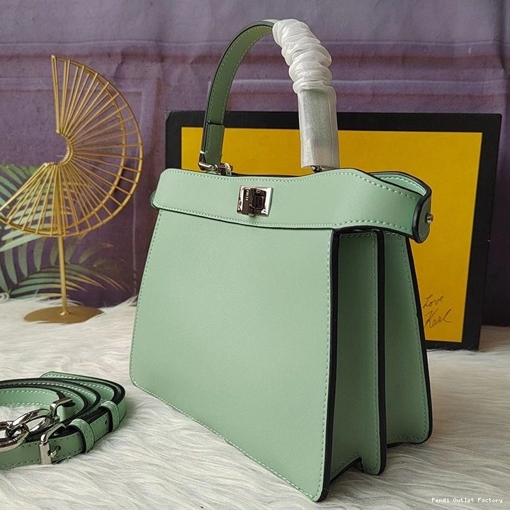 HOT Nappa ISeeU In Fendi Leather Green Peekaboo Bag Petite 0801